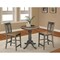 International Concepts Round 30 in Rd Ped Gathering Ht Table, 2 San Remo Stools, Hickory/Coal, 30 in W, 30 in L, 35.1 in H K45-30RT-6B-S102-2 - alternate 2
